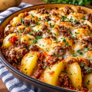 Potatoes and Ground Beef Casserole